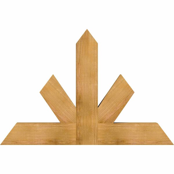 Ekena Millwork Saratoga Rough Sawn Timber Gable Bracket, Western Red Cedar, 48"W x 32"H x 4"D x 6"F, 16/12 Pitch GBW048X32X0406SAR00RWR - main